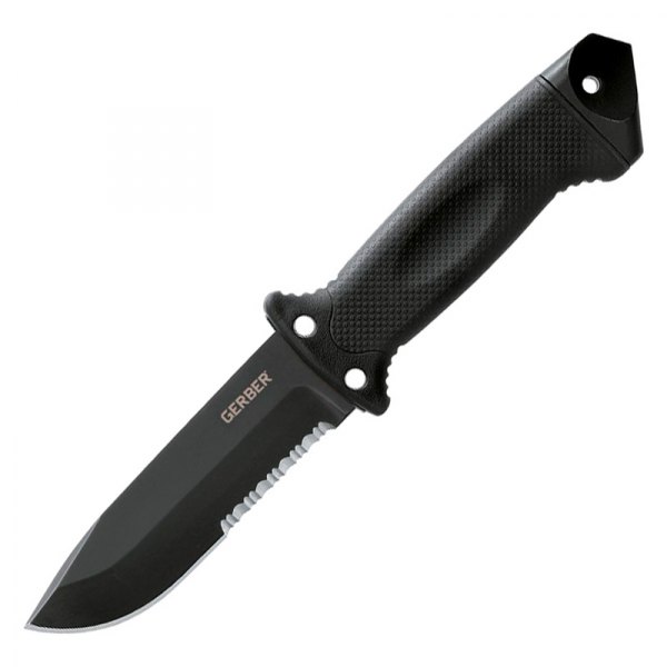 Gerber® - LMF II Infantry 4.84" Black Drop Point Serrated Coyote Tan Handle Fixed Knife with Sheath
