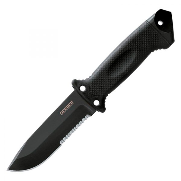 Gerber® - LMF II Military Infantry 4.84" Black Drop Point Serrated Fixed Knife with Sheath
