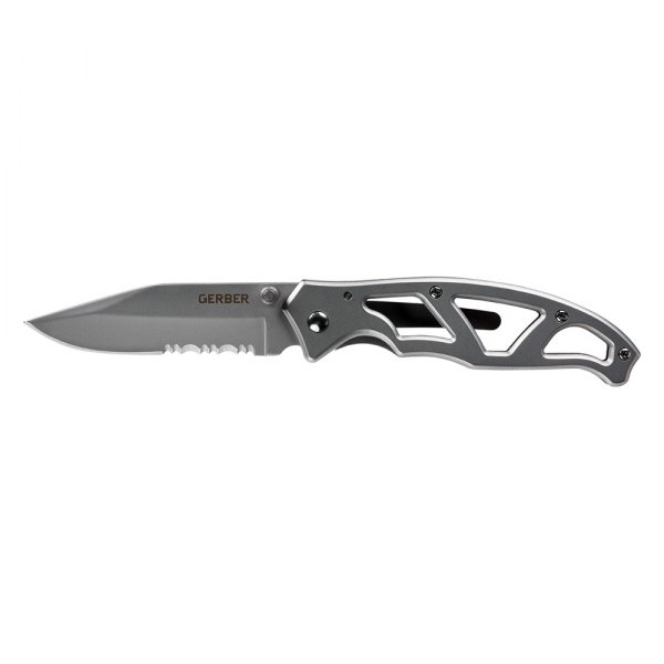 Gerber® - Paraframe I 3.01" Silver Clip Point Serrated Folding Knife