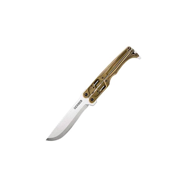 Gerber® - Doubledown QuadLock 6.75" Stonewash/Green Straight Back Fixed Knife