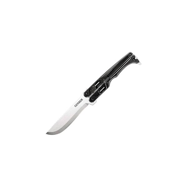 Gerber® - Doubledown QuadLock 6.75" Stonewash/Black Straight Back Fixed Knife