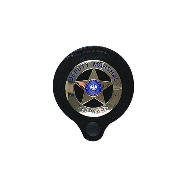Gould & Goodrich® - Up to 2-3/4" x 3" Leather Round Clip-on Badge Holder