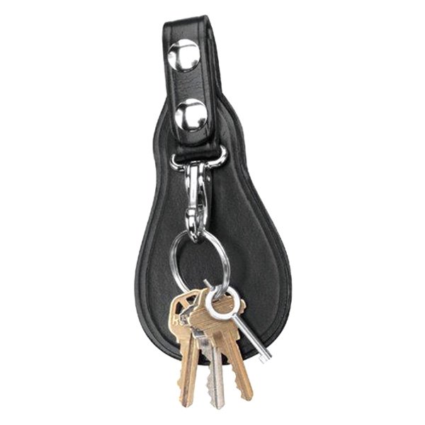 Gould & Goodrich® - Nickel Black Leather Key Strap Holder