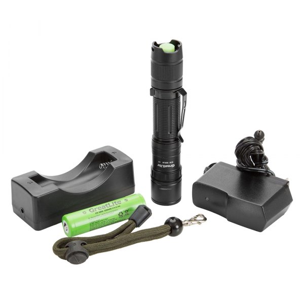 GreatLite® - E36-E02™ Black Rechargeable Flashlight Kit