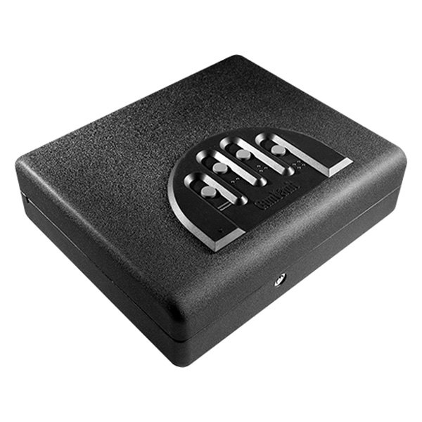 GunVault® - MicroVault XL 12" x 10.25" x 3.5" Black Steel Biometric Lock Pistol Safe