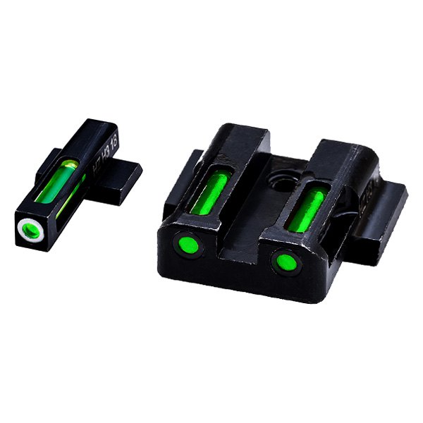 HIVIZ® - LiteWave H3™ S&W M&P Green Rear Tritium/Litepipe Gun Sight Set