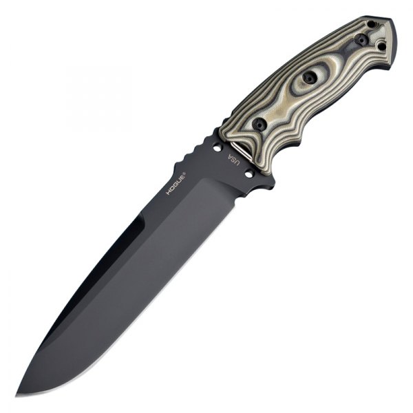 Hogue® - EX-F01 7" Black/Green Drop Point Fixed Knife with Sheath