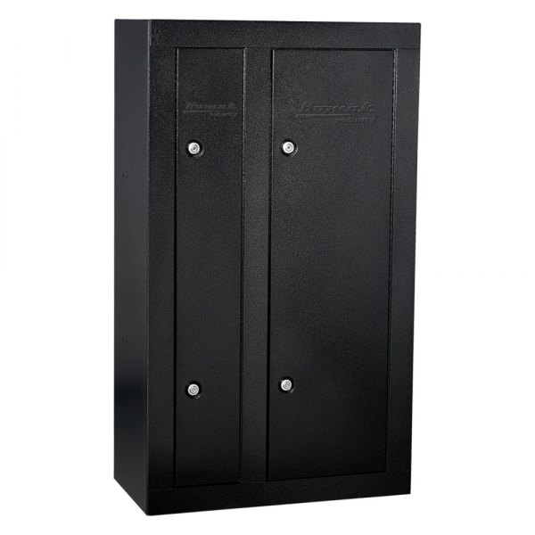 Homak® - Double Door 8-Gun 10" x 32" x 57" Black Steel Key Lock Security Cabinet