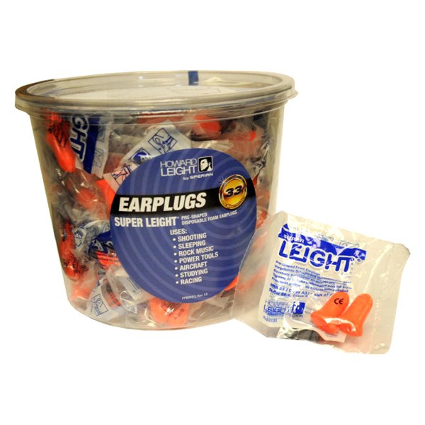 Howard Leight® - Super Leight™ Disposable 33 dB Orange Passive Foam Earplugs, 100 Pairs