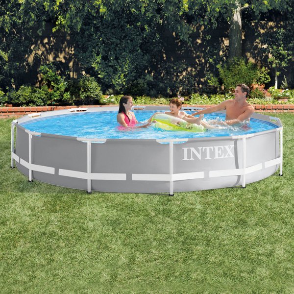 Intex® - Prism Frame™ 12'Dia x 30"H Gray Frame Pool Set