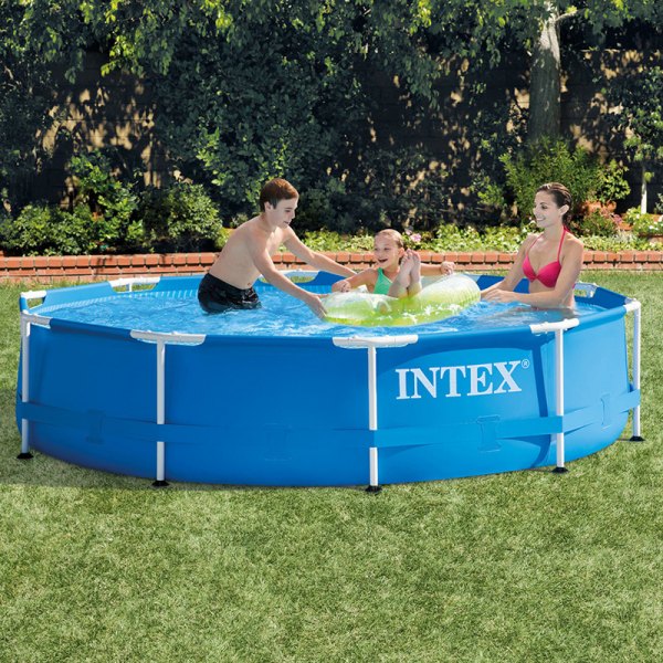 Intex® - 10'Dia x 30"H Blue Frame Pool Set