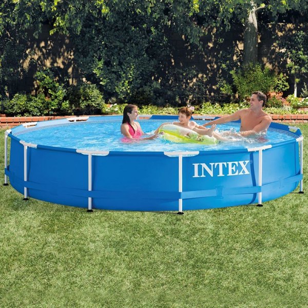 Intex® - 12'Dia x 30"H Blue Frame Pool Set