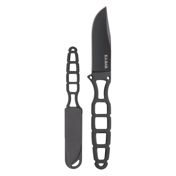 Ka-Bar® - Skeleton 2.5" Black Clip Point Fixed Knife with Sheath
