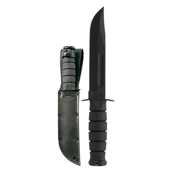 Ka-Bar® - Full Size 7" Black Bowie Knife with Sheath