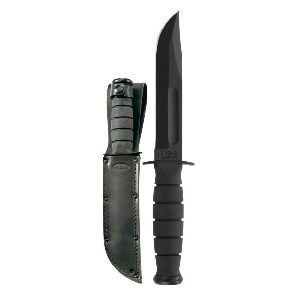 Ka-Bar® - Short 5.25" Black Clip Point Fixed Knife with Sheath