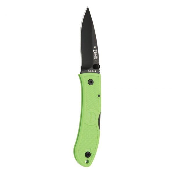 Ka-Bar® - Mini Dozier 2.25" Black/Green Drop Point Folding Knife