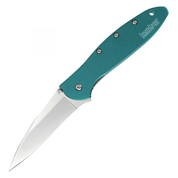 Kershaw® - Leek 3" Silver/Teal Drop Point Folding Knife