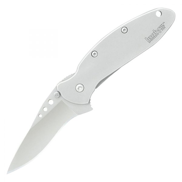 Kershaw® - Scallion 2.25" Recurved Silver Handle Folding Knife