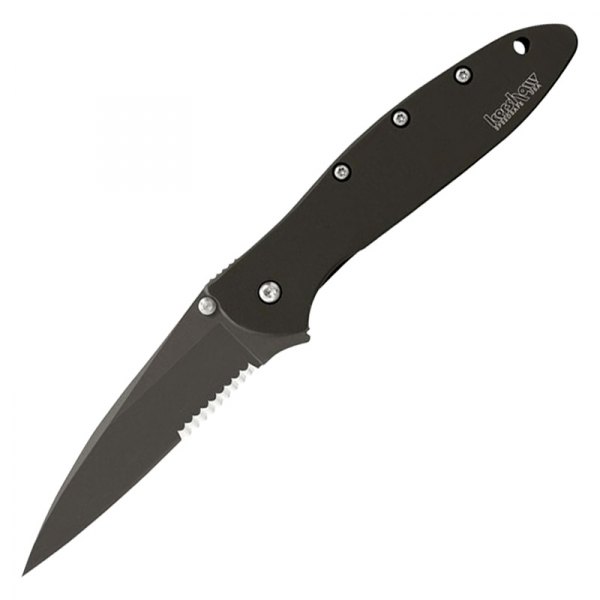 Kershaw® - Leek 3" Black Drop Point Serrated Folding Knife