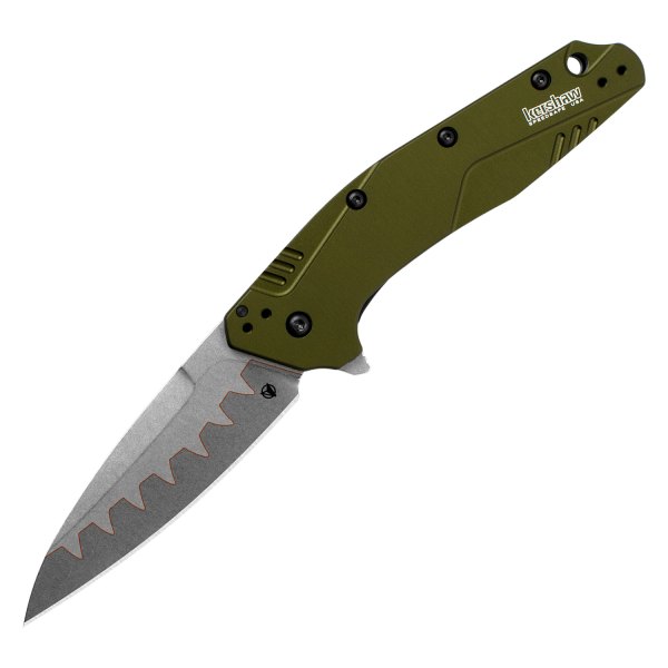 Kershaw® - Dividend 3" Composite/Olive Drop Point Folding Knife