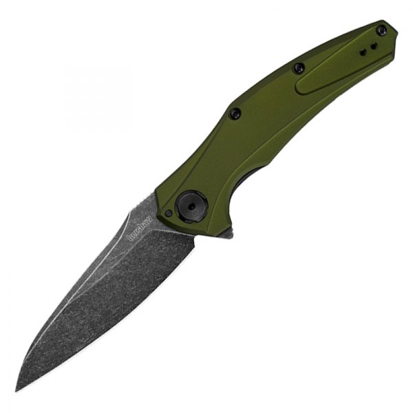 Kershaw® - Bareknuckle 3.5" Blackwash/Olive Drab Drop Point Folding Knife