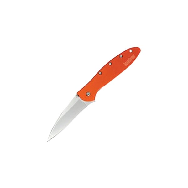 Kershaw® - Leek 3" Silver/Orange Drop Point Folding Knife