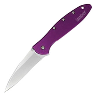 Kershaw® - Leek 3" Silver/Purple Drop Point Folding Knife