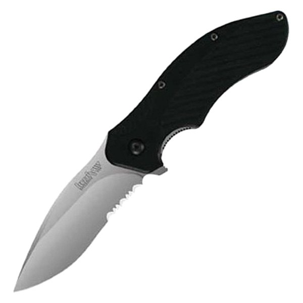 Kershaw® - Clash 3.1" Silver Drop Point Serrated Folding Knife