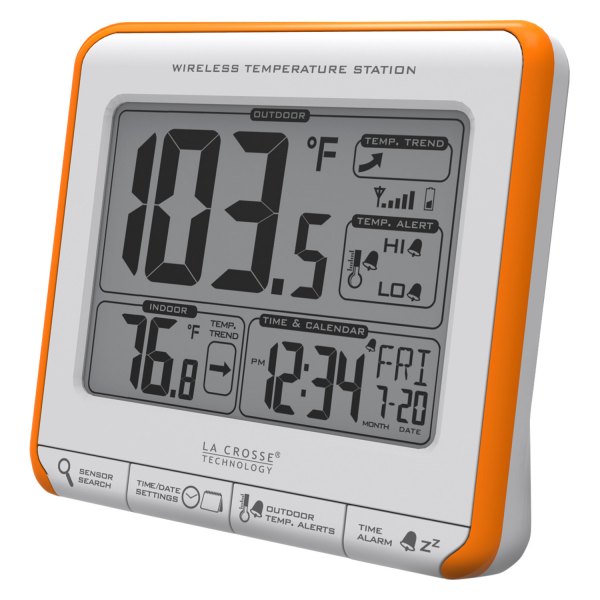 La Crosse Technology® - Orange/White Temperature and Humidity Station