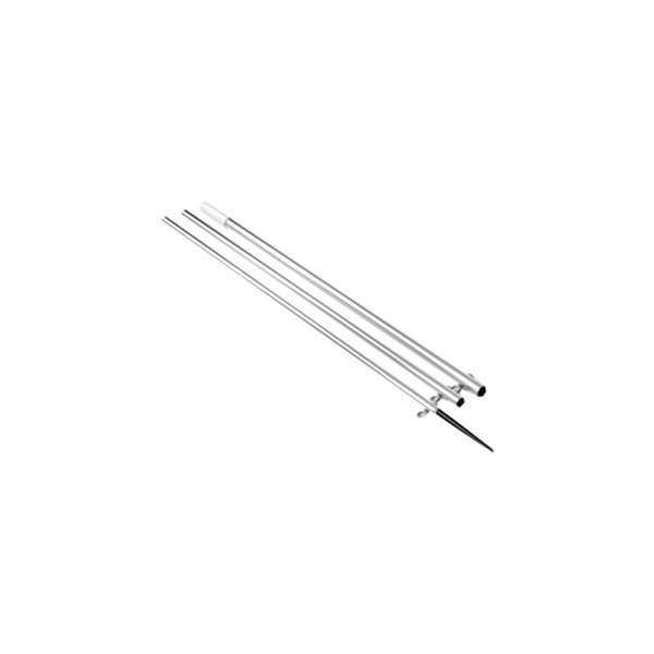 Lee's Tackle® - MKII Classic 1-1/2" O.D. 18' L Bright Silver Anodized Aluminum Center Mount Rigger Pole with Black Spike