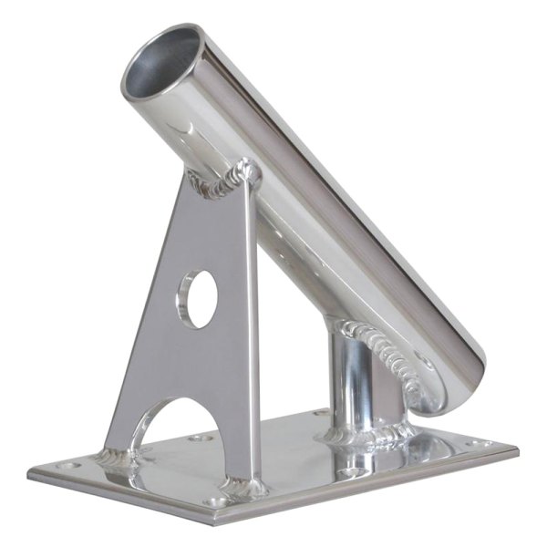 Lee's Tackle® - 45° 1-1/2" I.D. Bright Silver Aluminum 3-Rod Holder