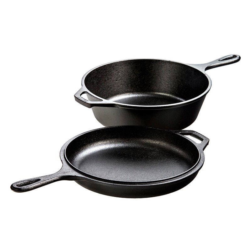  Lodge LCC3 Cast Iron Combo Cooker, Pre-Seasoned, 10.25 -Quart:  Campfire Cookware: Home & Kitchen