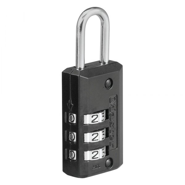 Master Lock® - 13/16" Black Combination Padlock with Number Combination Lock
