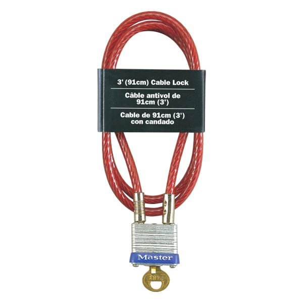 Master Lock® - 3' (5 mm) Red Keyed Bike Cable Lock