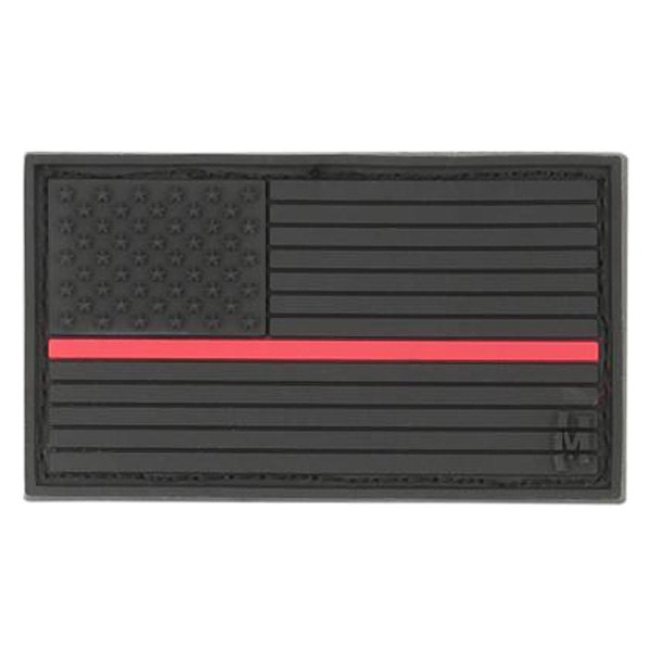 Maxpedition® - U.S. Flag 2" x 1" Firefighter Thin Red Line PVC Normal Orientation 3D Morale Patch