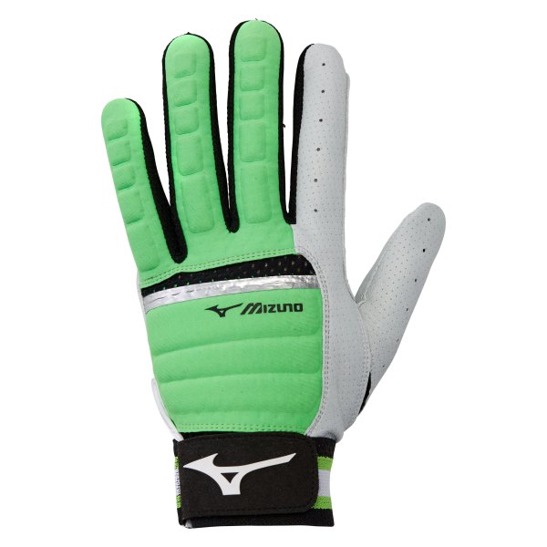 Mizuno® - B-130 Adult Baseball Medium Lime Green/Black Batting Gloves