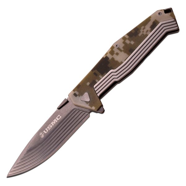 MTech USA® - U.S. Marines 3.5" Gray/Digital Camo Drop Point Folding Knife