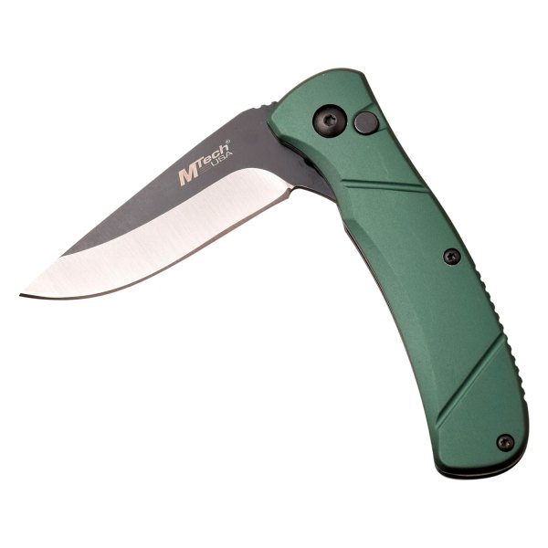 MTech USA® - 2.75" Black/Green Straight Back Folding Knife