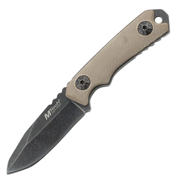 MTech USA® - 20-30 2" Clip Point Tan Handle Fixed Knife with Sheath