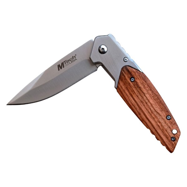 MTech USA® - 3.5" Drop Point Zebra Wood Handle Folding Knife