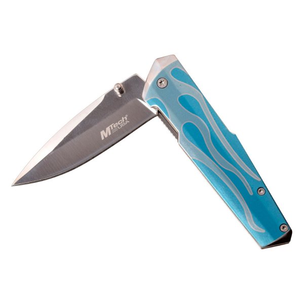 MTech USA® - 3.1" Spear Point Blue Printed Artwork Handle Folding Knife