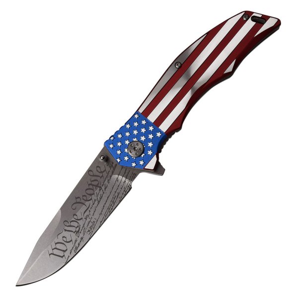 MTech USA® - A849 3.75" Drop Point USA Handle Folding Knife