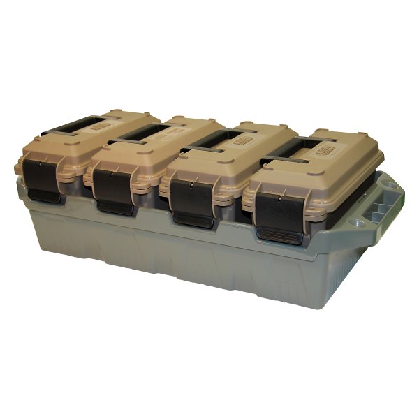 MTM Case-Gard® - .30 23.5" x 11.3" x 7.5" 4-Can Green/Tan Ammo Box