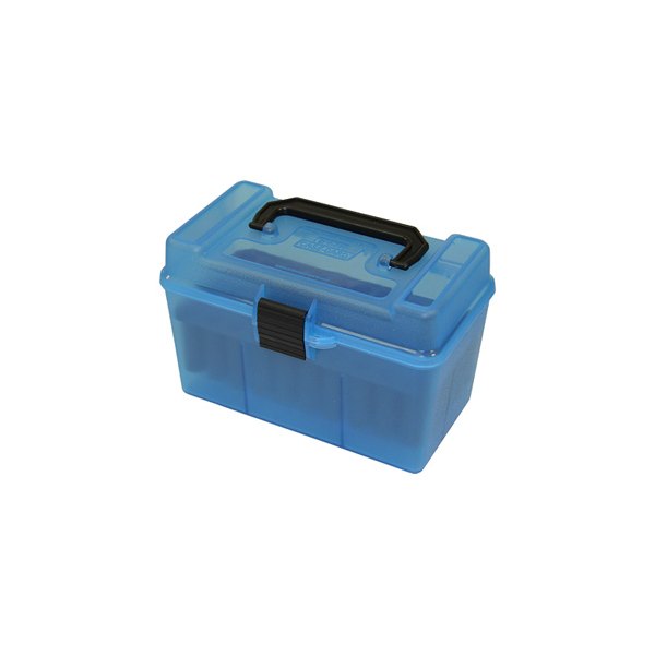 MTM Case-Gard® - H-50 3.95" - 4.42" 50 Rounds Clear Blue Ammo Box