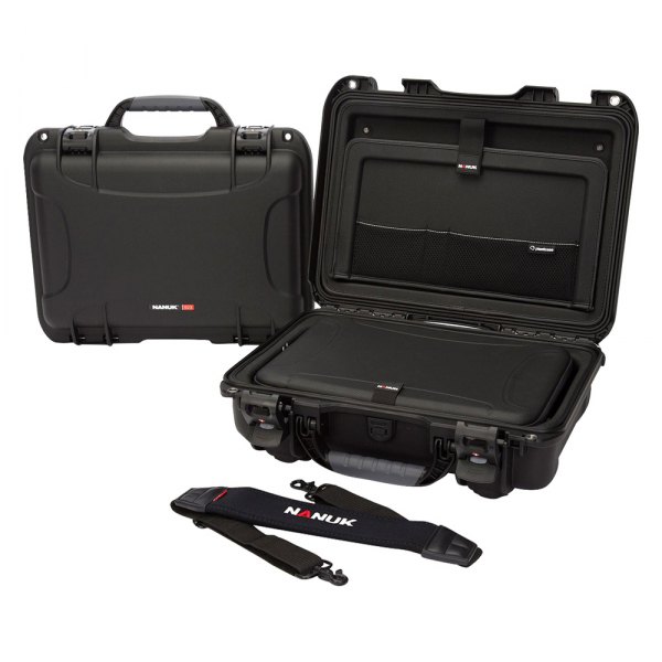 Nanuk® - 923™ 18.6" x 14.4" x 6.3" Black Hard Case with Laptop Kit & Strap