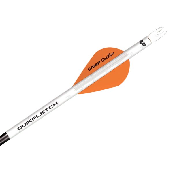 New Archery® - Quikfletch Quikspin™ 2" White/Orange Vanes