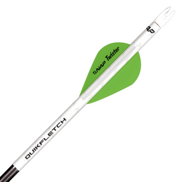 New Archery® - Quikfletch Twister™ 2" White/Green Vanes
