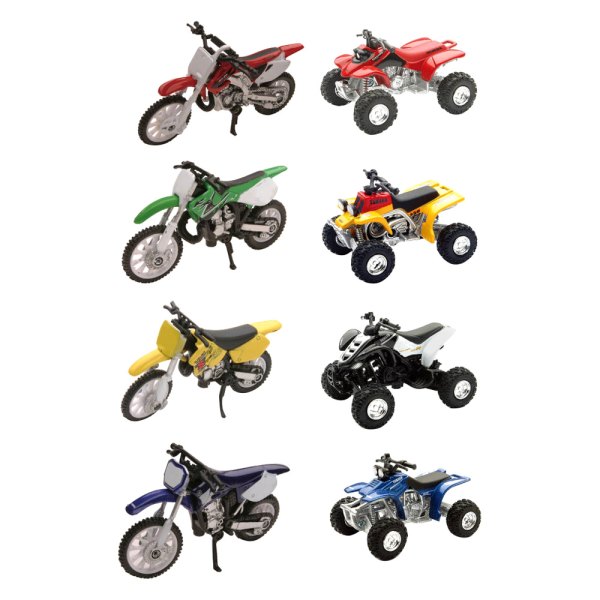 New-Ray® - Replica 1:32 Scale Assorted ATV/Race Bike Models Sets with Display Box
