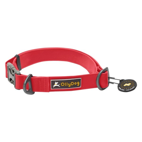 Olly Dog® - Tilden 8.5" to 13" x 0.75 Red Waterproof Dog Collar