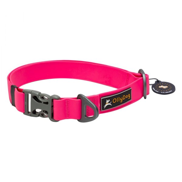 Olly Dog® - Tilden 17" to 28" x 1" Pink Waterproof Dog Collar
